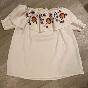 Off Shoulder Crop Top in White